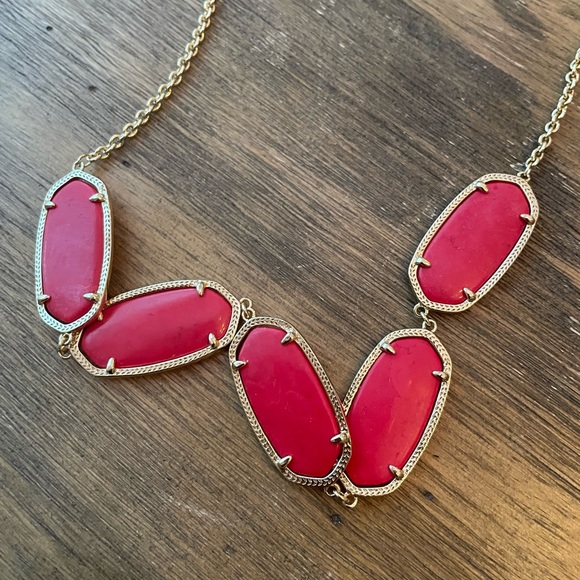 kendra scott Gold Plated statement Necklace red gold adjustable - Picture 4 of 8